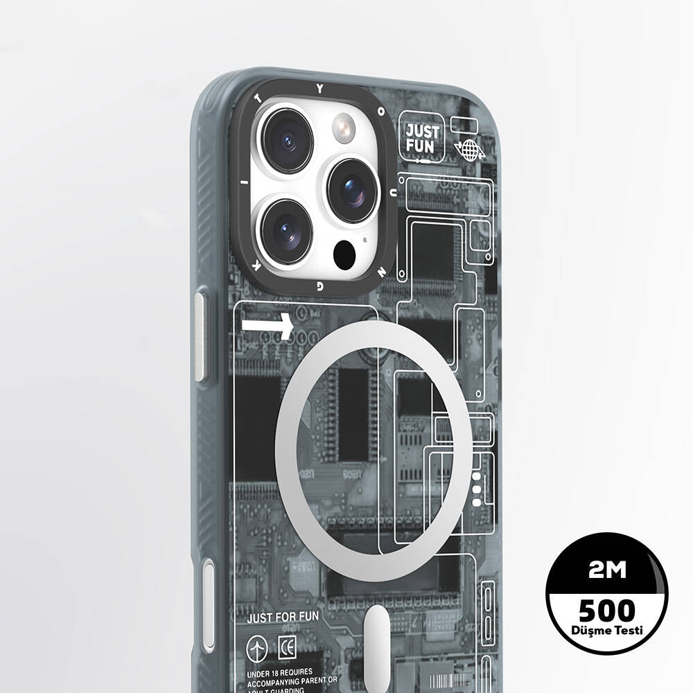 Youngkit Technology Serisi iPhone 16 Pro Max M-safe Şarj Özellikli Kılıf Youngkit Technology Serisi iPhone 16 Pro Max M-safe Şarj Özellikli Kılıf